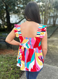 Abstract Sleeveless Top