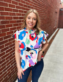 Multicolor Ruffle Top